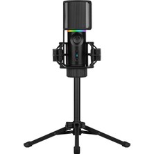 Zemira Streamplify Mic - Oyun Mikrofonu Pc Rgb - Tripodlu Sessize Alma Düğmeli Akış Mikrofonu - Podcast