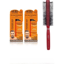 Zemira Fontenay Saç Şekillendirici Pudra Toz Wax Ultra Strong X2 Profesyonel Saç Fırçası 1018 3'lü Set