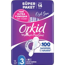 Zemira Orkid Platinum Hijyenik Ped Uzun Extra (Boy 3) 14 Adet Ped