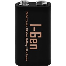 Zemira I-Gen Batteries 6LR61 Ultra Alkalin 9 Volt Pil 9V Kare Pil (1, 9 Volt Tekli)