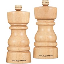 Zemira Cole & Mason London Doğal Kayın Tuzu Karabiber Değirmeni Seti, 130 Mm, Hassas + Karbon/seramik M