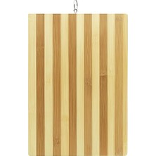 Zemira Bambu Kesme Tahtası – 26X36 cm Metal Kulp­lu Doğal Ahşap Kesim Panosu, Sebze Et Kesme Tahtası, Ç