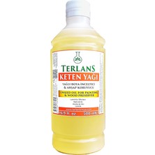 Zemira Terlans Keten Yağı Resim Yağı Ahşap 500 ml Linseed Oil