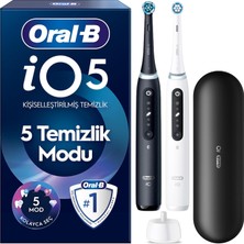 Zemira Io5 Şarjlı/elektrikli Fırçası, 2'li Set, Mat Siyah & Beyaz, 2 Fırça Başlığı, Uzun Ömürlü