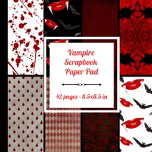 Zemira Vampire Scrapbook Paper Pad: 42 Pages, 8.5x8.5 In