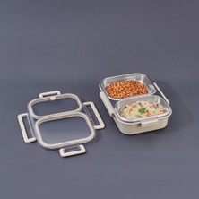 Zemira Aryıldız Bento Lunch Box Yemek Termosu Beige 2 Bölmeli AR262184
