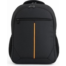 Zemira 3 Bölmeli Okul Sırt Çantası (Laptop Bölmeli) Siyah-Turuncu 2121