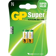 Zemira Batteries GP910A Süper Alkalin LR1/N/910A Boy Yarım Kalem Pil, 1.5 Volt, 2'li Kart