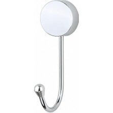 Zemira Alper Banyo Iris Krom Kaplama Tekli Askılık, Yapışkanlı Vidalı Montajlı Duvar Askısı, 35 mm Oval