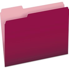 Zemira Pendaflex Renkli Dosya Klasörü, 100'LÜ, Letter Boy, 3 Tab, Bordo