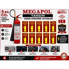 5 kg Karbondıoksıtlı(Co2) Yangın Söndürücü, Yangın Tüpü, Yangın Söndürme Cıhazları, Yangın Tüplerı 10 Adet Levha Hedıyelı