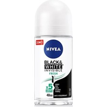 Zemira Nivea Black & White Invisible Fresh Kadın Deodorant Roll-On, 50 ml