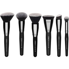 Zemira Z'oreya Kabuki Professional 6 Parça Makyaj Fırça Seti, Siyah