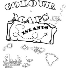 Zemira Independently Published Colour In Maps - Islands - 8.5 x 8.5 Inch - Colouring Book