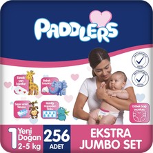 Zemira Paddlers Yenidoğan Bebek Bezi 1 Numara (2-5 Kg) 256 Adet – Ekstra Set