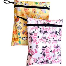 Zemira Yorni 2 Adet, 37 x 30 Cm, Mom Summer Desen, Sıvı Geçirmeyen Çok Amaçlı Çanta, Ekonomik Set, Yıka