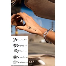 Zemira Bearpear Minimalistik Dövme, Çiçek Dövmesi, Yazılı Dövme, Kadın Geçici Dövme, Tattoo