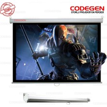 Zemira Codegen Ax-24 240X200CM Siyah Fonlu Storlu Kilitleme Mekanizmalı Projeksiyon Perdesi, Beyaz