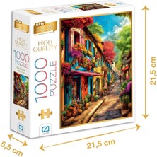 Zemira Renkli Evler 1000 Parça 2,2mm Kalınlık 48X68CM Profesyonel Hobi Puzzle Yapboz