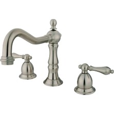 Zemira Brass KS1978AL Heritage Widerspread Lavatory Musluk With Metal Kolu Handle, Saten Nikel Ki