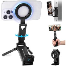K&f Concept Magsafe Uyumlu Alüminyum Telefon Standı, Tripod ve Selfie Stick (Çok Fonksiyonlu 4'ü 1 Arada)