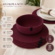 Myistasyon 7 Parça Jüt Supla / Amerikan Servis Lux Sunum Tabak Altlığı+Sepet