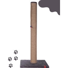 Zemira 90CM Catnipli Kalın Borulu Dev Tırmalama Tahtası Antrasit
