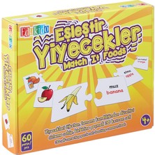 Zemira Eğitici Oyuncak Eşleştir Mukavva Puzzle Yiyecekler