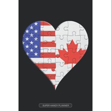 Zemira Planner: American Canadian Flag United Heart Jigsaw Puzzle Flags Of America Canada