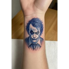 Zemira Adil Joker Yarı Kalıcı El Boyun Bilek Için Aylık Geçici Dövme 12X7 cm