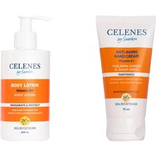 Zemira Celenes By Sweden Sea Buckthorn Vücut Losyonu + Yaşlanma Karşıtı El Bakım Kremi 2'li Set