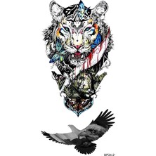 Zemira Bearpear Grafitti Çizimli Kaplan Dövmesi, Kartal Dövmesi, Tiger Tattoo, Unisex Geçici Dövme
