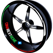 Zemira Italy Yeşil Beyaz Kırmızı Italyan Jant Şeridi Sticker