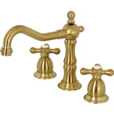 Zemira Brass KS1977AX Heritage 8" Yaygın Tuvalet Musluğu, Saten Pirinç