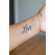 Zemira Love Yazı Yarı Kalıcı Geçici Dövme 1 Ay Kalıcı Yapıştırma Dövme 5x5 cm