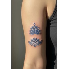 Zemira Lotus Güzelliği Yarı Kalıcı El Boyun Bilek Için Aylık Geçici Dövme 12X7 cm