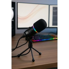 Zemira Rgb Profesyonel Stüdyo Mikrofon Kayıt Usb/xlr Çift Modlu Podcast Dinamik Mikrofon Masaüst