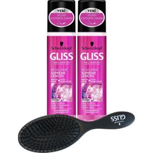 Zemira Schwarzkopf Gliss Supreme Length Sıvı Saç Kremi, 200 ml x 2 Adet, Saç Fırçası Seti SET.HNKL.1285