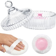 Zemira Lakira Ekstra Büyük Vücut Pudra Puf Konteyner, 13,8 cm Vücut Konteyner, 10 cm Toz Puf, Bebek Kad