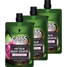 Zemira Gliss Bio-Tech Haftalık Bakım Terapisi, 50 ml x 3 Adet, Saç Bakım Seti