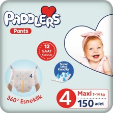 Zemira Paddlers Külot Bebek Bezi 4 Numara Maxi 150 Adet (7-14 Kg) Ekstra Aylık Paket