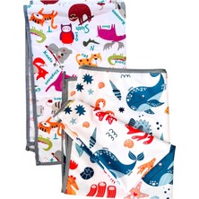 Zemira Yorni Zoo Seaworld Ikili Ekonomik Set Sıvı Geçirmez Alt Açma Örtüsü Bebek Bakım Örtüsü 65X80CM Büyü