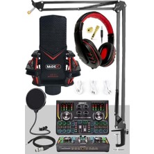 Zemira Gmx-1 Titanium Set Efektli Ses Kartı Mikrofon Stand Kayıt Yayın (Pc Telefon