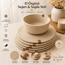 Myistasyon 7 Parça Jüt Supla / Amerikan Servis Lux Sunum Tabak Altlığı+Sepet