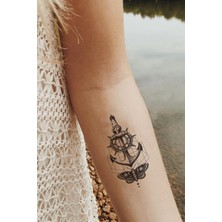 Zemira Bearpear Polestar Çapa Deniz Feneri Geçici Dövme Lighthouse Tattoo