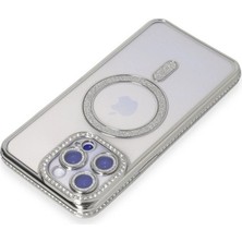Royaleks Apple Iphone 15 Pro Max Kılıf Joke Simli Magneticsafe Kılıf - Gümüş