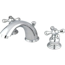 Zemira Brass KB971 x Victorian Widerspread Lavatory Musluk With Cross Handle, Cilalı Krom By King