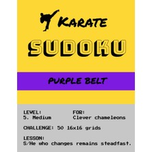 Zemira Independently Published Karate Sudoku: Karate Sudoku Purple Belt, Level 5, 50 Sudoku Puzzles, Mega
