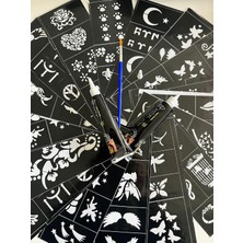 Zemira 50 Desen 2 Tüp Kına Fırça Geçici Dövme Seti Hint Kınasıyla Dövme Yapma
