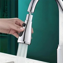 Zemira Mutfak Musluk Lavabo Başlığı Krom Fonksiyonlu, 720 Derece Döner, Su Tasarruflu, Şık Dayanıklı Te